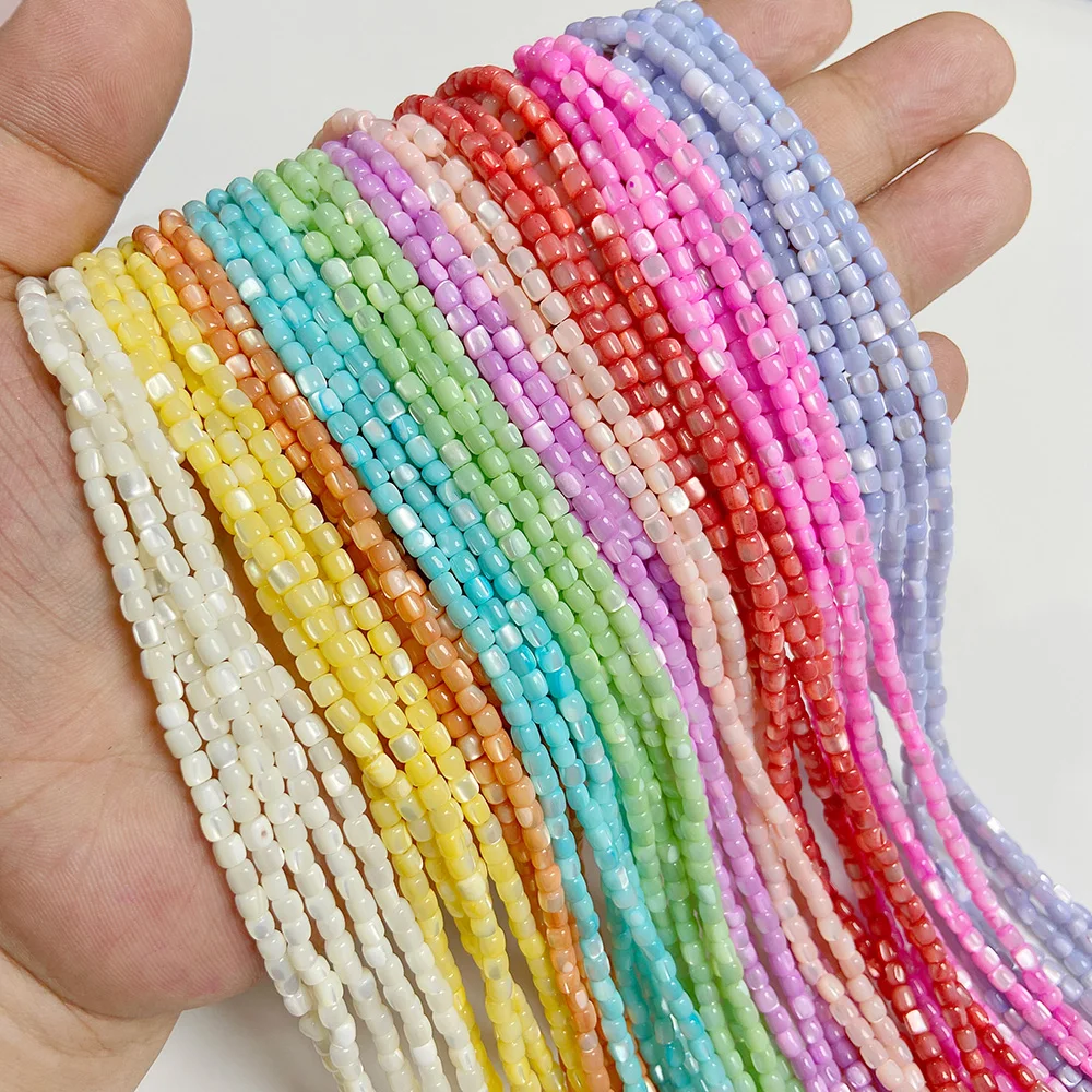 Pink Natural Sea Shell Beads Cylindrical Mother of Pearl Shell Spaced Beads For DIY Jewelry Making Bracelets Necklaces Earrings