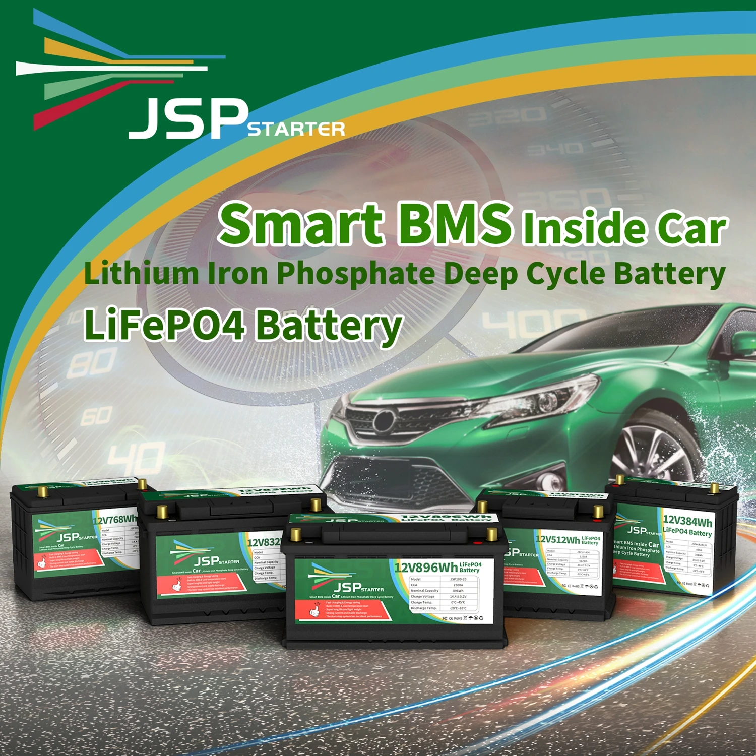 

BMS Built-in LIFEPO4 12.8V 40~120Ah Lithium Battery for Electric Car 12.8V Rechargeable Battery Pack for AUTO Car Starting