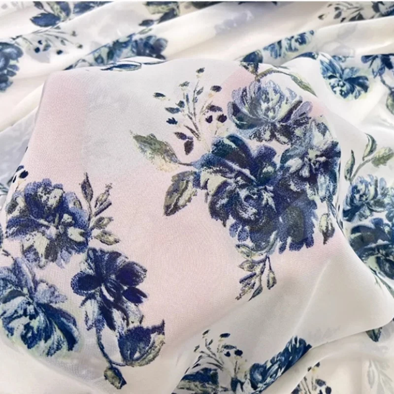 

Floral printed polyester fabric for summer woven dress shirt clothing diy fabric