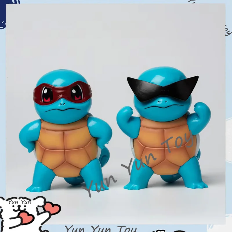 2 Style 9cm Pokemon Figure Squirtle Wear Sun Glasses Figure Pvc Model Colletible Pokemon Go Action Figure Kids Birthday Gift