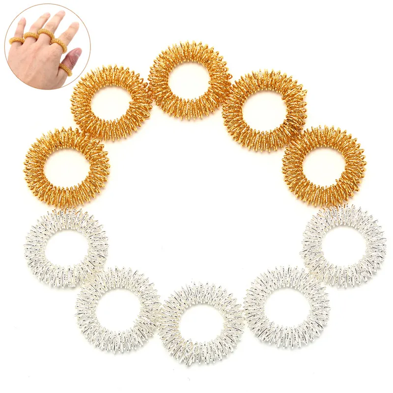 5pcs Finger Massage Ring Acupuncture Acupressure Health Care Body Massager