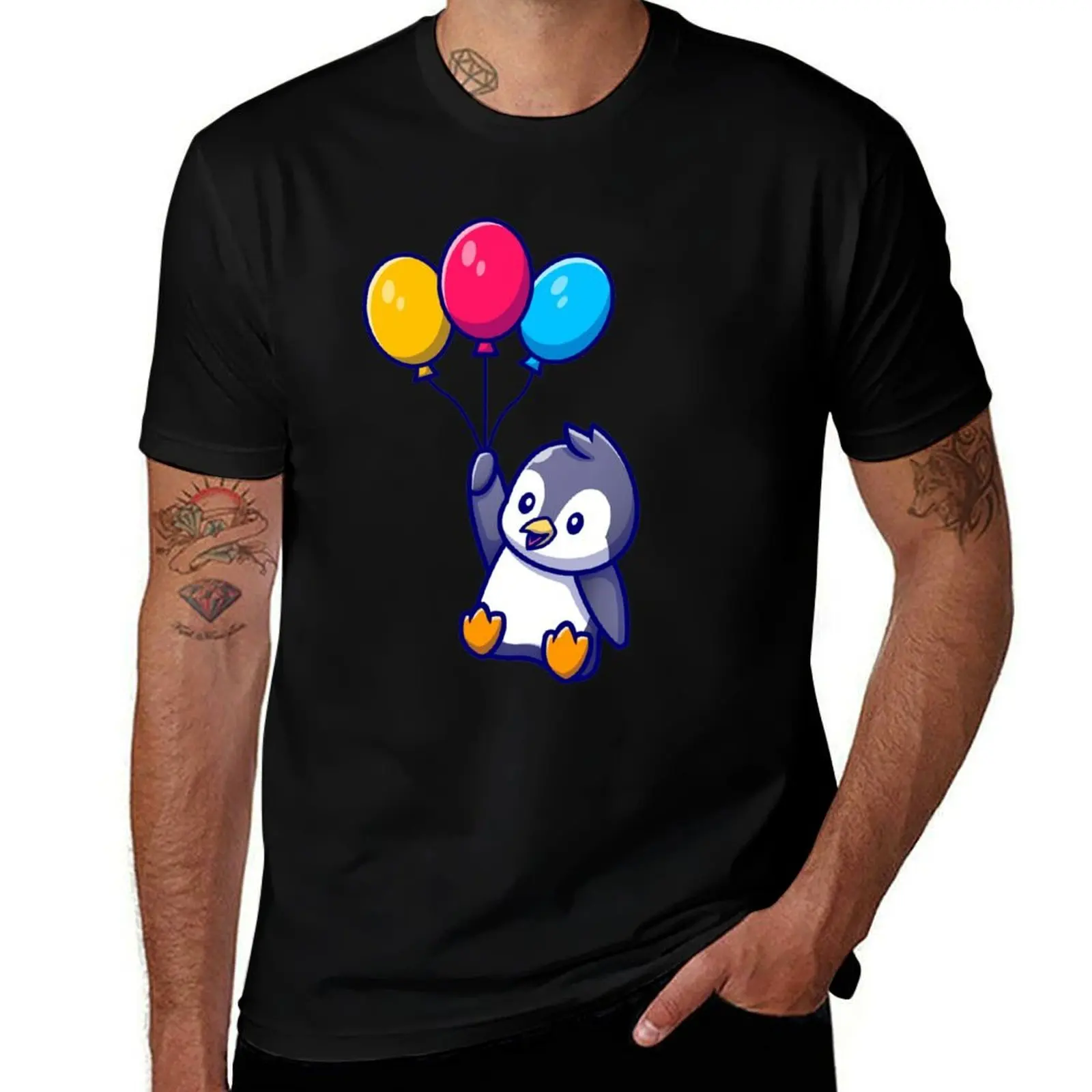 

Cute Penguin (Black) T-Shirt t shirt personalised cotton t shirts man 100% t shirts designer T-Shirt