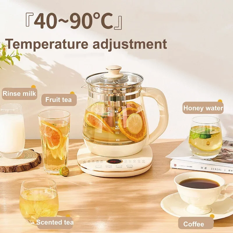 1.8L Health Pot Household Kettle Office Multifunctional Glass Electric Kettle Flower Teapot Soup Stew Pot 220V