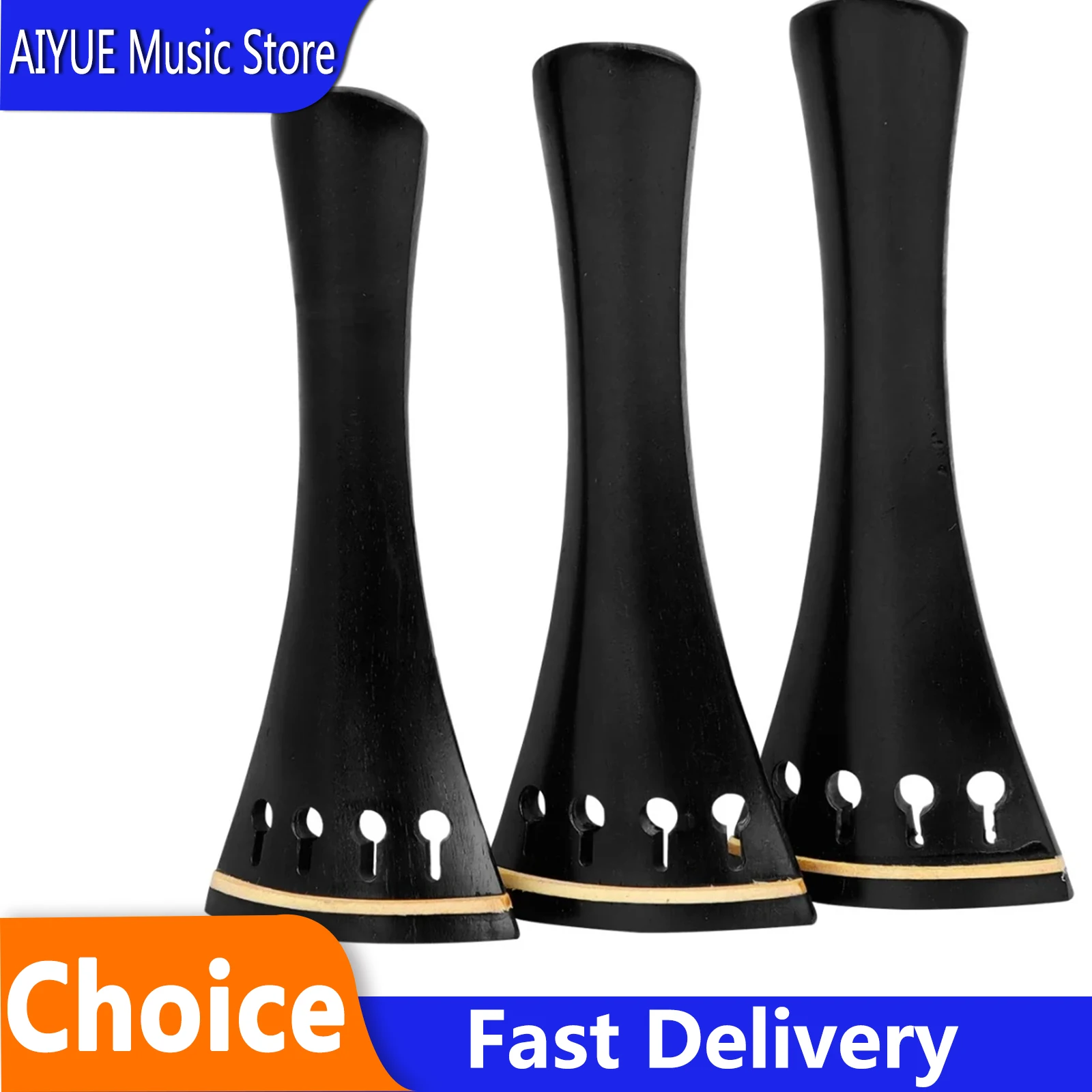 1/2 3/4 4/4 Violin String Board One-piece Ebony Stringed Instruments String Board Violin General Replacement Accessories
