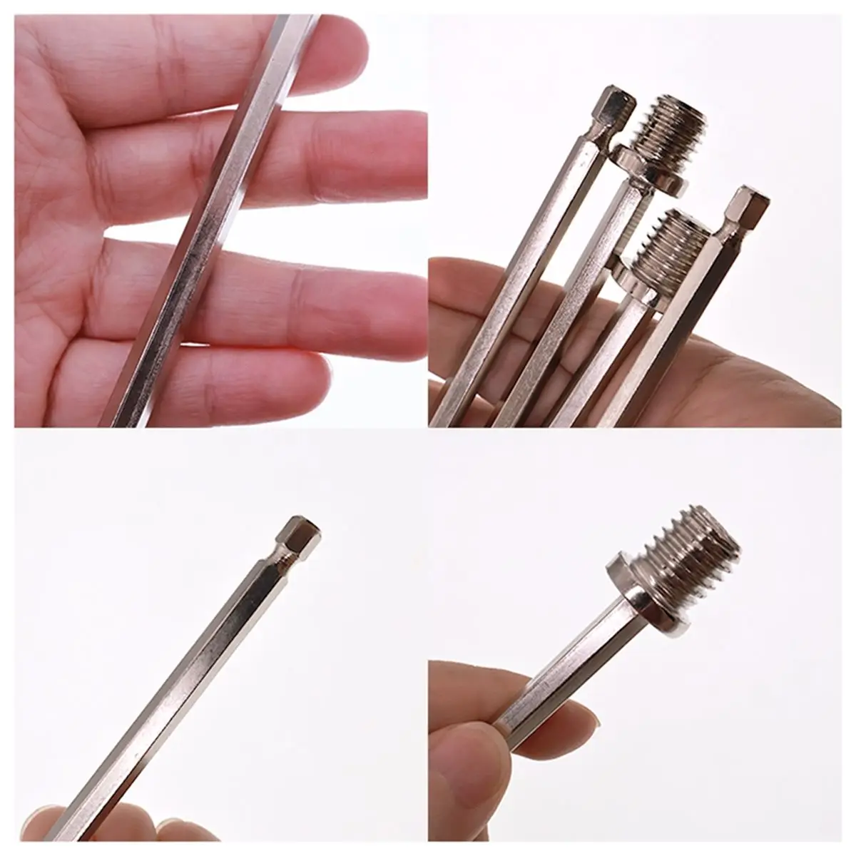 【UPGRADED VERSION】140mm Extended Carbon Steel Shank M14 Quick Release Mechanism Hex Bit Adapter for Power Tools Power Wrench Ext