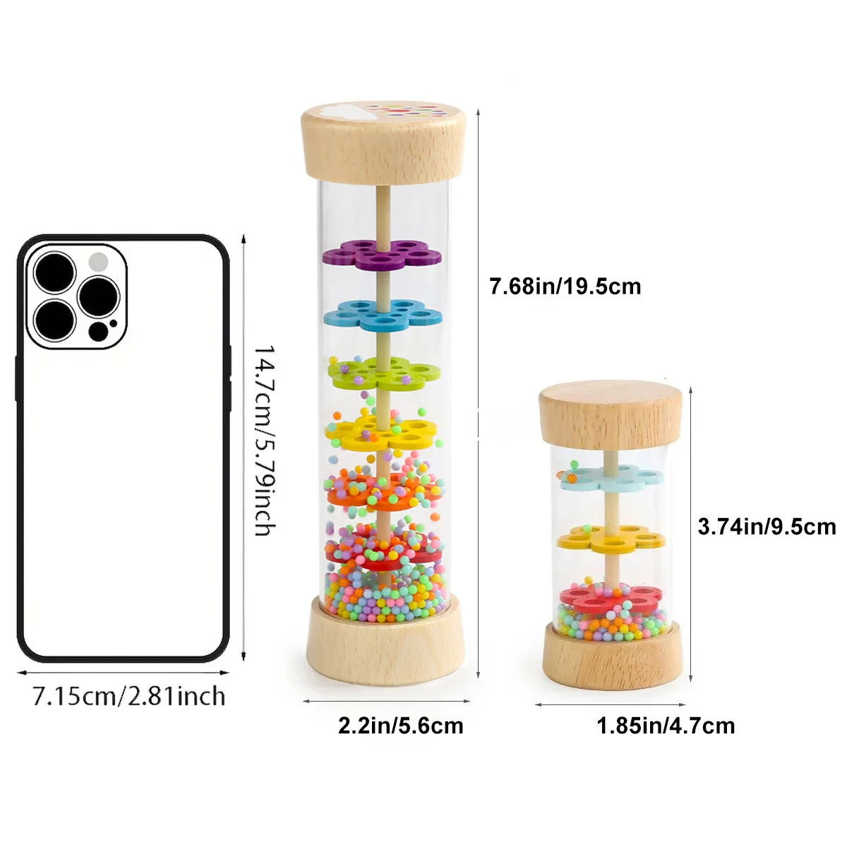 Baby Wooden Rain Sound Pipe Simulation Rain Sound Wooden Toy Gift Hourglass Fun Music Shaker Early Education Enlightenment Toy