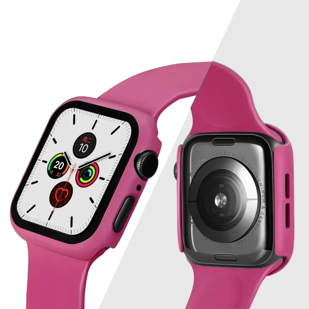 Gehärtetes Glas + Schutzhülle für Apple Watch Zubehör 44mm 41mm 45mm 40mm 42mm Displayschutzfolie Apple Watch Gehäuse Serie 9 4 5 6 SE 7 8 – Detail 9
