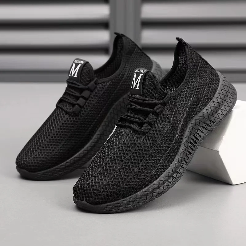 Fashion Men Sneakers Mesh Casual Shoes Lac-up Breathable Lightweight Walking Sneakers Men Shoes Plus Size Summer Tenis Shoes2026