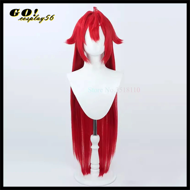 Nikke Rode Capuchon Cosplay Pruik 100Cm Lang Recht Hittebestendig Synthetisch Haarspel Hoofddeksels