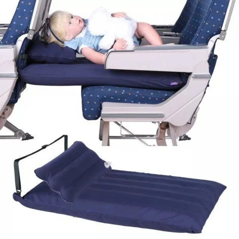 Hamaca reposapiés ajustable con funda de asiento de almohada inflable, columpio al aire libre, hamaca de viaje, aviones, trenes, autobuses