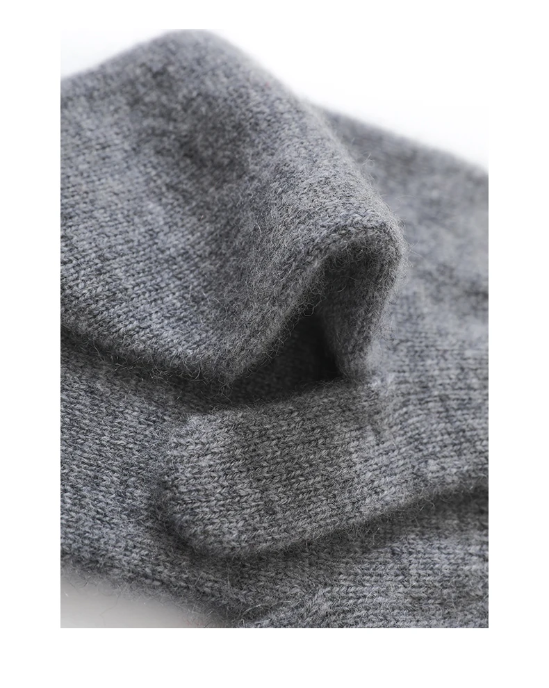 Simple Style 100% Cashmere Thicken Women Winter Keep Warm Full Finger Knitted Cashmere Gloves Cute Lovely Drive Cycling Mittens