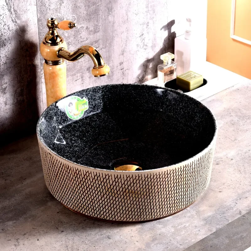 Modern White Ceramic Bathroom Sink Semi Embedded Wash Basin High Temperature Glazed Vanity Top Single Bowl for Home Hotel