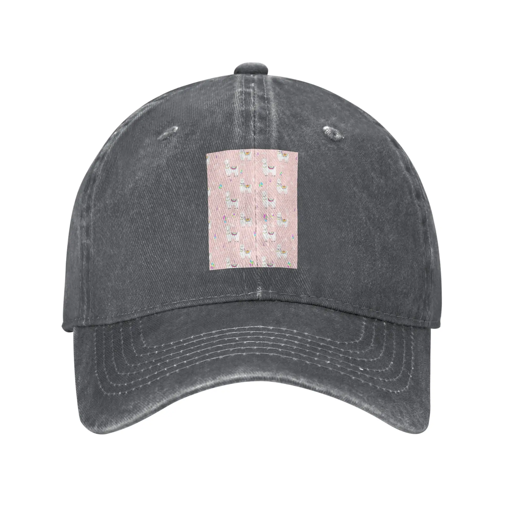 Llama Alpaca Animal  Washed Denim Cap Casual Baseball Caps Adjustable Hat Summer Unisex Baseball Hats