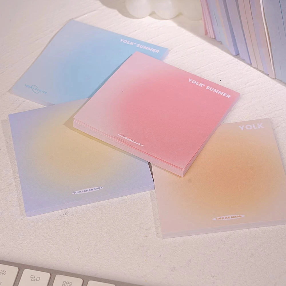 50 Sheets Gradient Sticky Notes Posits Stationery Paper Stickers Posted It Memo Notepad Notebook School Office Message Sticker