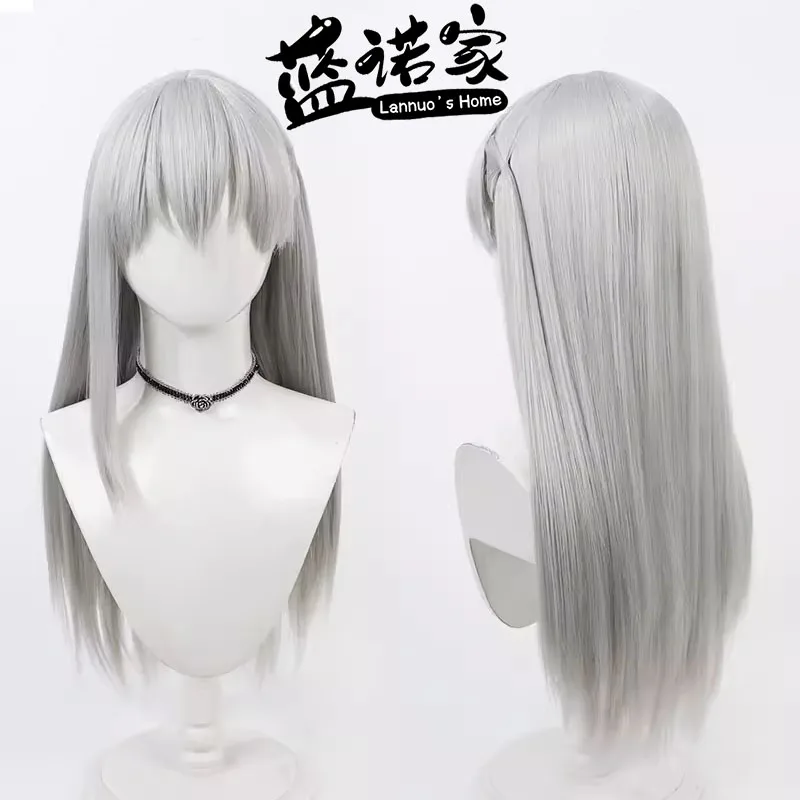 أنيمي مصير GrandOrder كاما كوس شعر مستعار تأثيري هالوين كرنفال الدعائم الطرف الشعر الاصطناعية ألياف مقاومة للحرارة + غطاء شعر مستعار #1