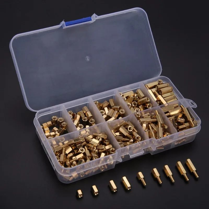 M3 Brass Support Columns 300PCS Double Pass Threaded Hex Standoffs 4-12mm