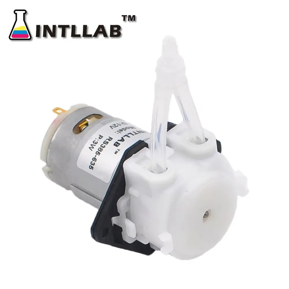 

INTLLAB DIY Peristaltic Liquid Pump 12V DC - Chemical-Resistant for Lab Analytical Aquarium Reef Tank Dosing