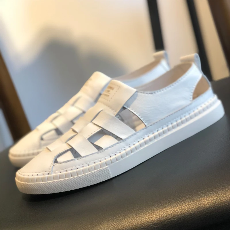 Men Sandals PU Flat Bottomed Comfortable Casual Sandals Size 38-46