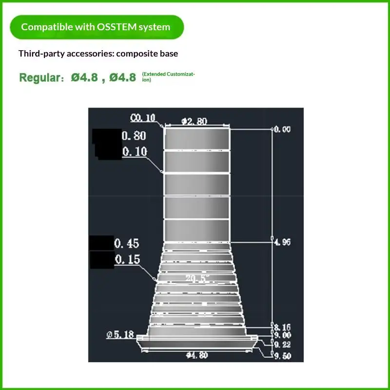 Osstem Multi-Unit Titan-Abutment CAD/CAM Grade 5 Ti-Base Hochpräzise Implantatrestaurierung für Zahnkliniken & Labore – Detail 12