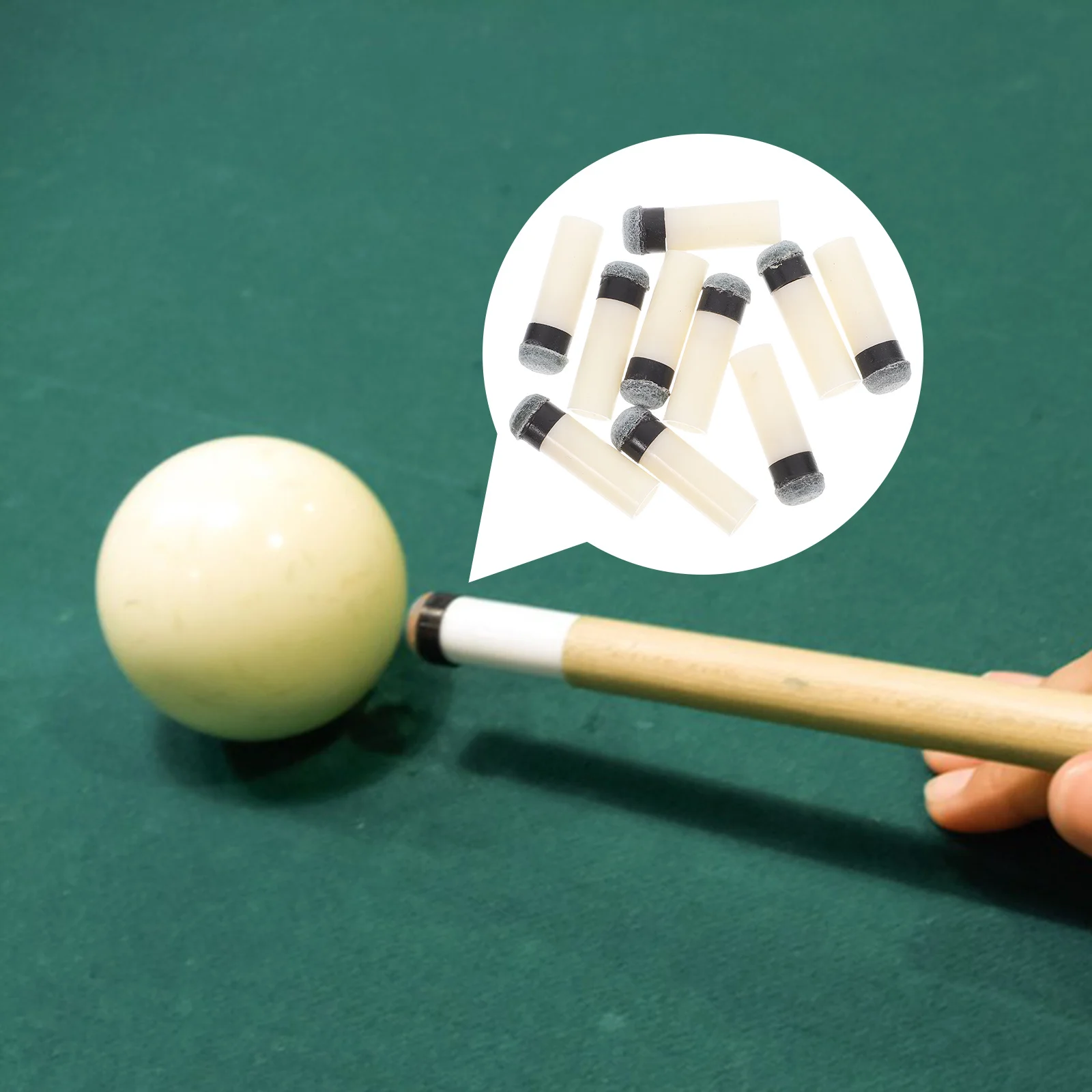 

10Pcs Pool Cue Tips Replacement Screw on Durable Billiard Cue Tips Kit for Pool Stick Repair Billiards Accessory