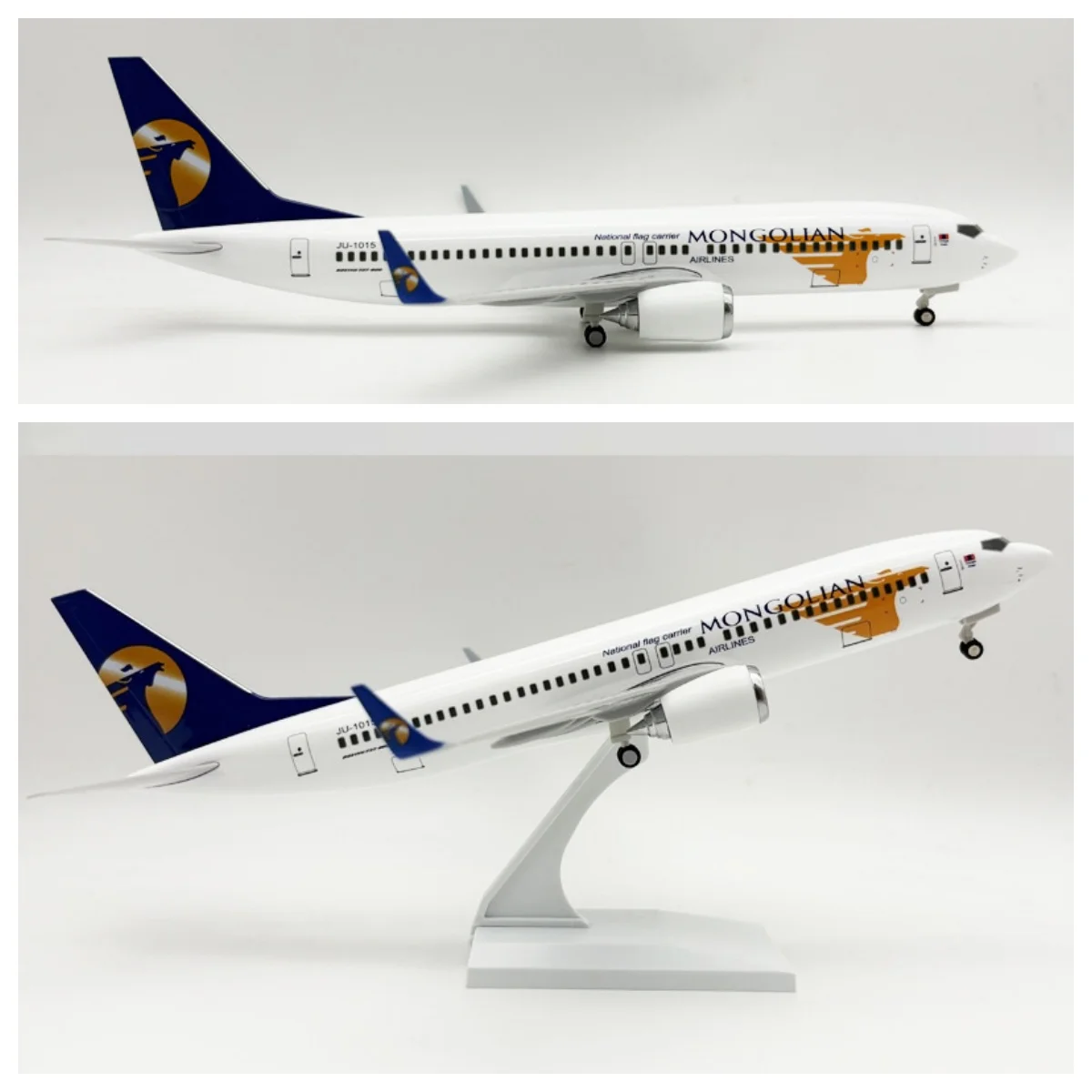 

scale aircraft 30cm Mongolia Airlines B737 Resin Diecast Airplanes Model Toy Assembly With Landing Gear Collected Gift By