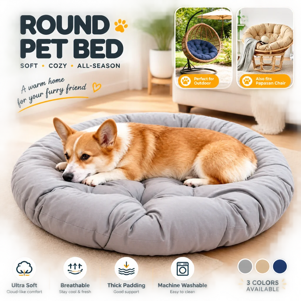 Round Papasan Seat Cushion Large Patio Garden Hanging Egg Chair Cushion for Indoor & Outdoor Garden Home Use Multicolor Color