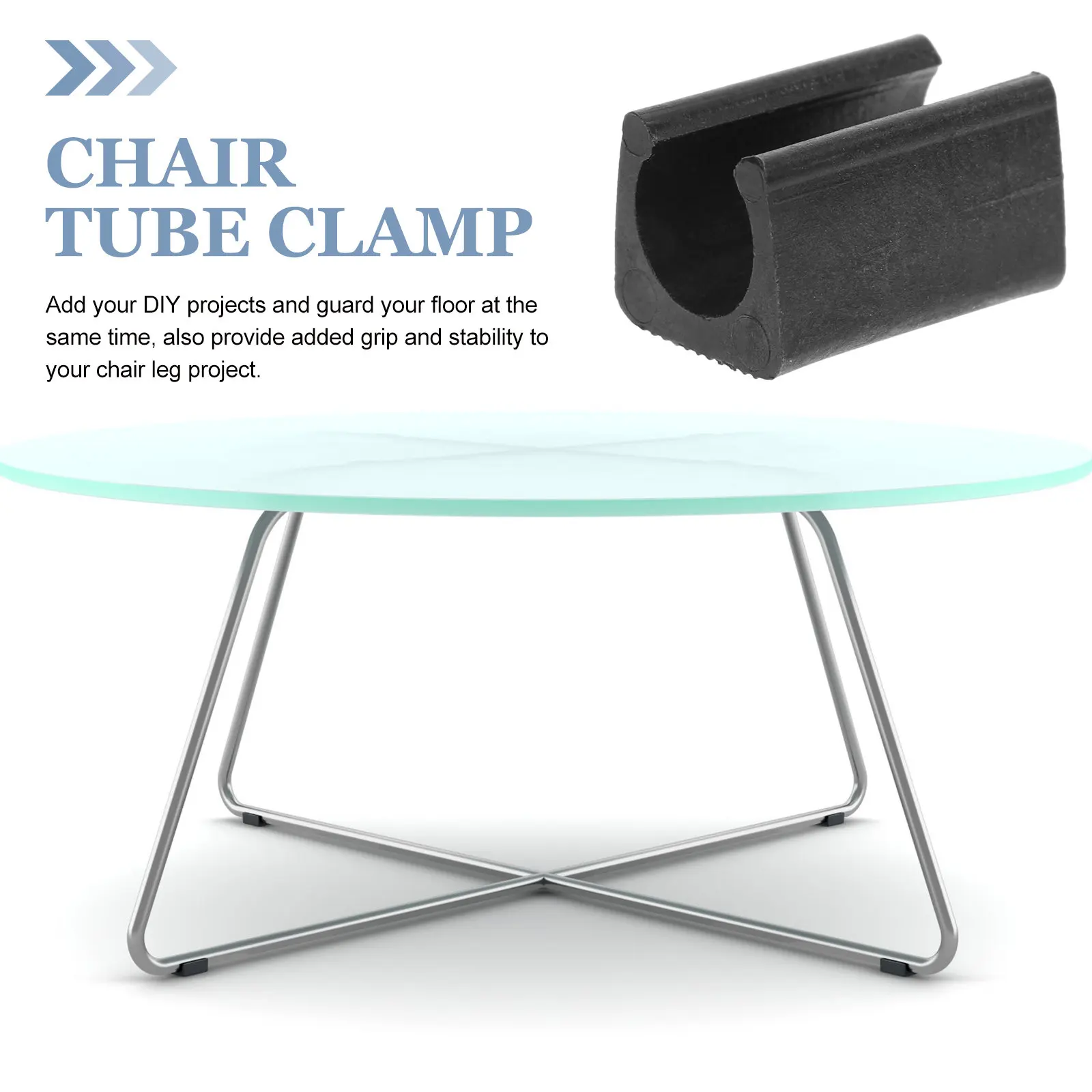 40Pcs Chair Leg Floor Protectors U Shape Covers Anti-Slip Furniture Feet Clamp Chair Foot Rail Protectors for Dining Bar Office