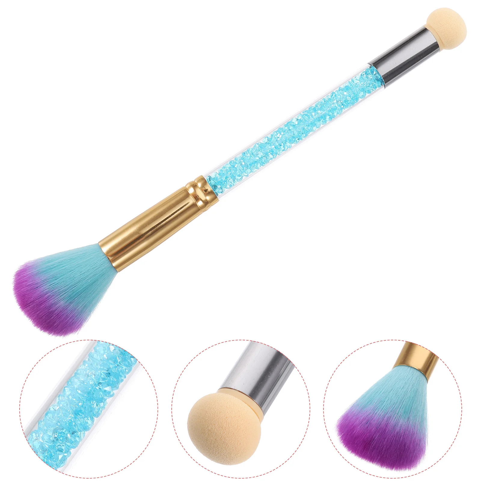 Double Head Nail Art Remover For Acrylic Tips Manicure Tool Makeup Blush Powder Application Nail Dust Brush Nial Art