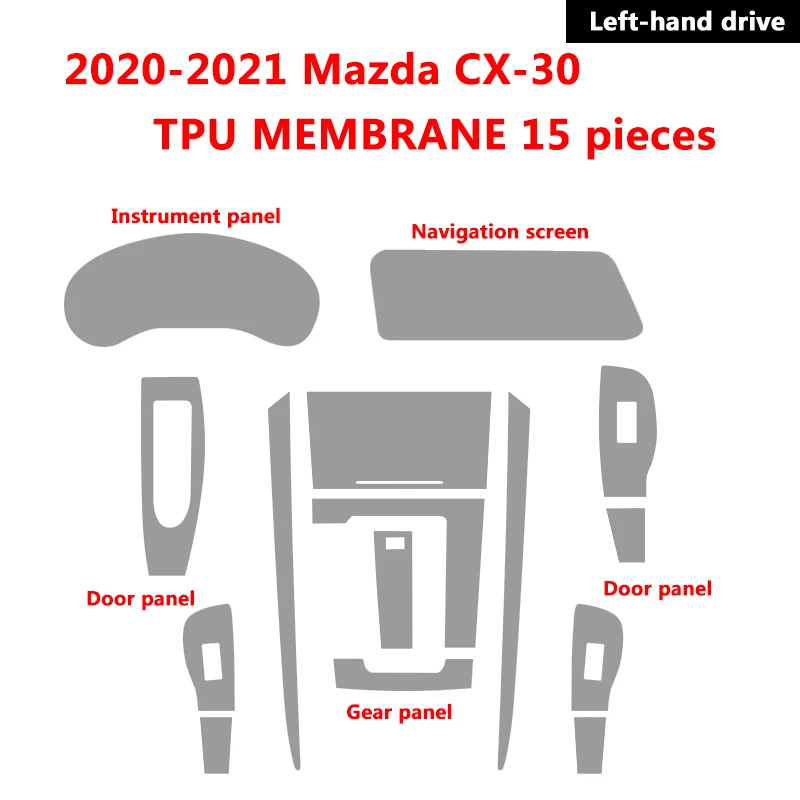 

TPU Car Interior Central Film Navigation Speedmeter Screen Transparent Protector Stickers Repair For Mazda CX30 2021 Accessories