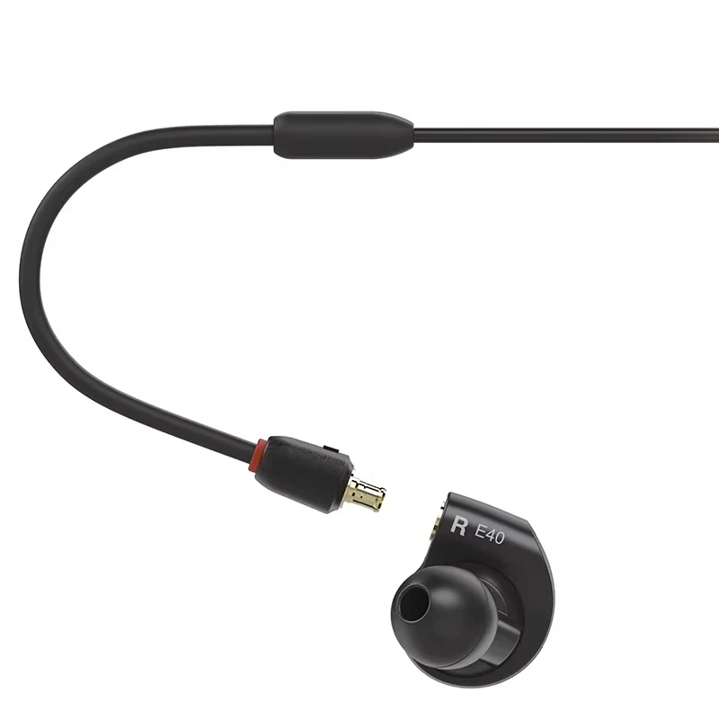 Original Audio Technica ATH-E40 In-ear Professional Monitor Earphones Double Dynamic HIFI With Removable Design