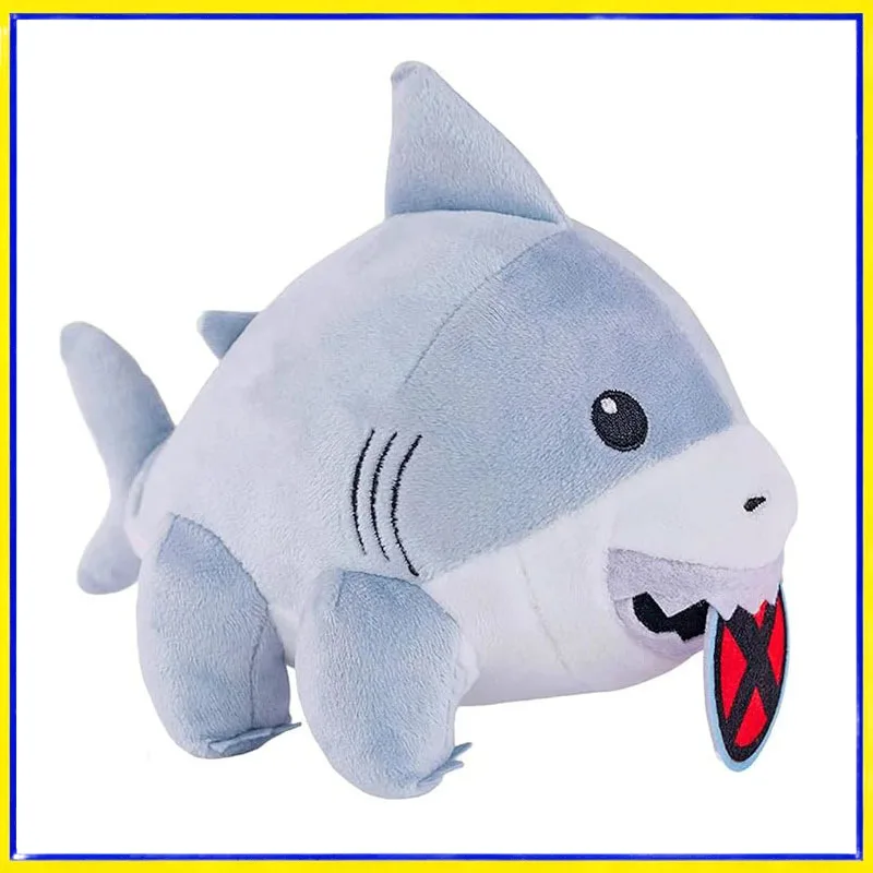 Jeff a terra tubarão brinquedo de pelúcia bonito animal de pelúcia boneca personagem dos desenhos animados presente colecionável para crianças fãs festa aniversário casa deco