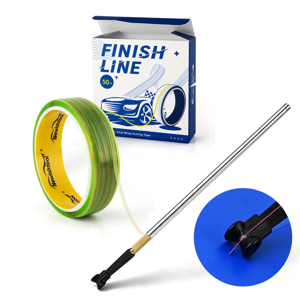 FOSHIO 5-Meter Knifeless Tape Finish Design Line Wrapping Car Film Styling Tape with Guiding Tool 26cm Wrap Cut Tape Assist Bar