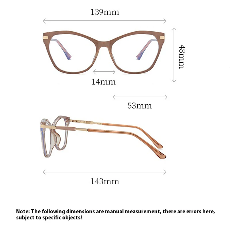 نظارات عمل بسيطة، نظارات طبية مربعة كبيرة خفيفة للغاية، نظارات طبية متعددة البؤر مخصصة