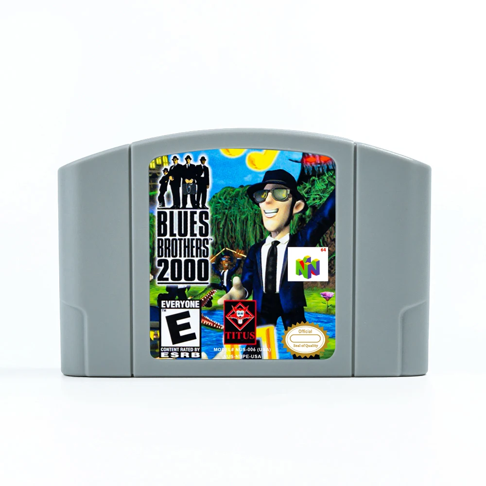 Blues Brothers 2000 for Retro 64  Bit Game Cartridge USA Version NTSC FormatChidren Gift Gaming