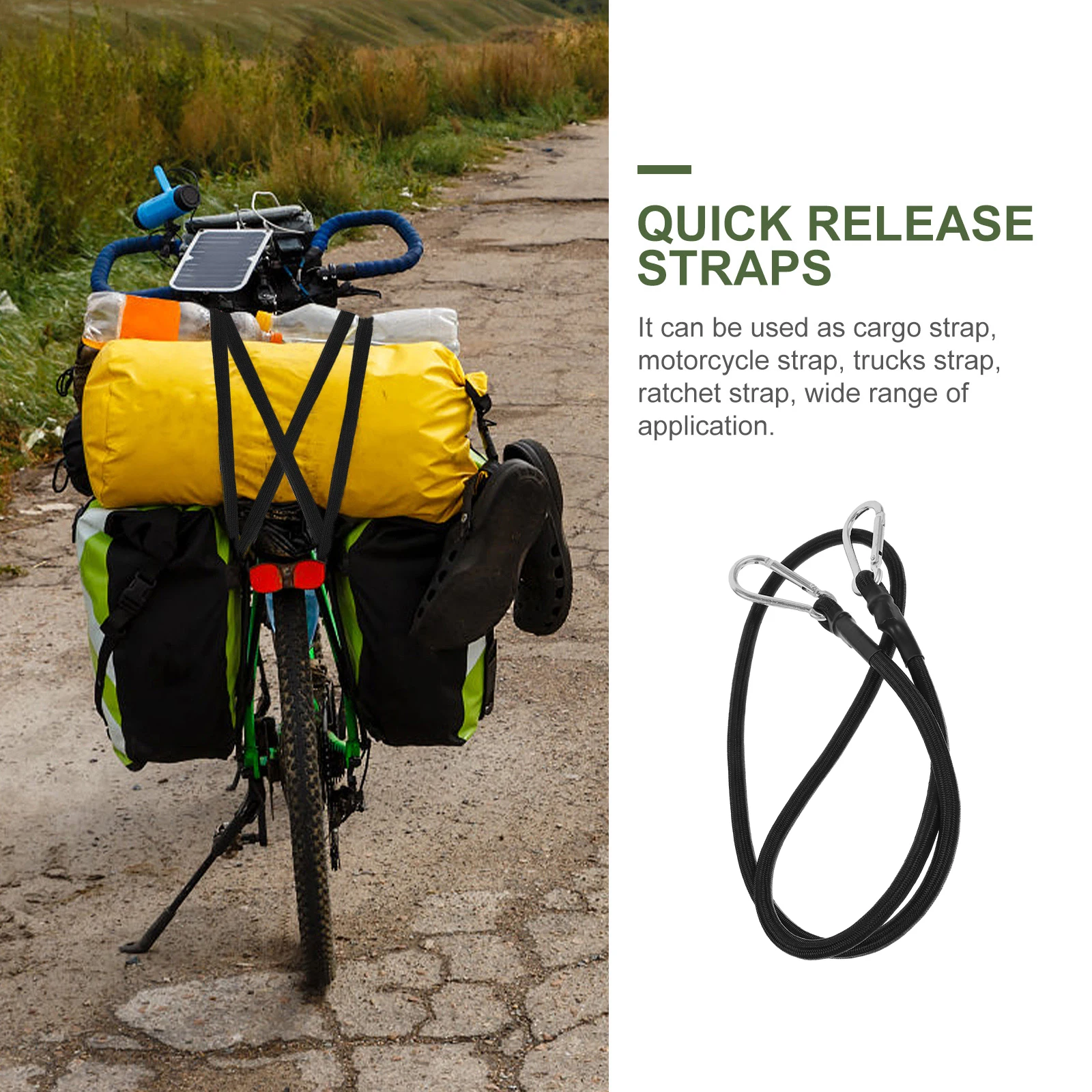 

Bicycle Bundling Rope Electric Car Tied Cloth Belt Black Elastic Strap Motorcycle Luggage Anchor Point Suitable Luggage Trolleys