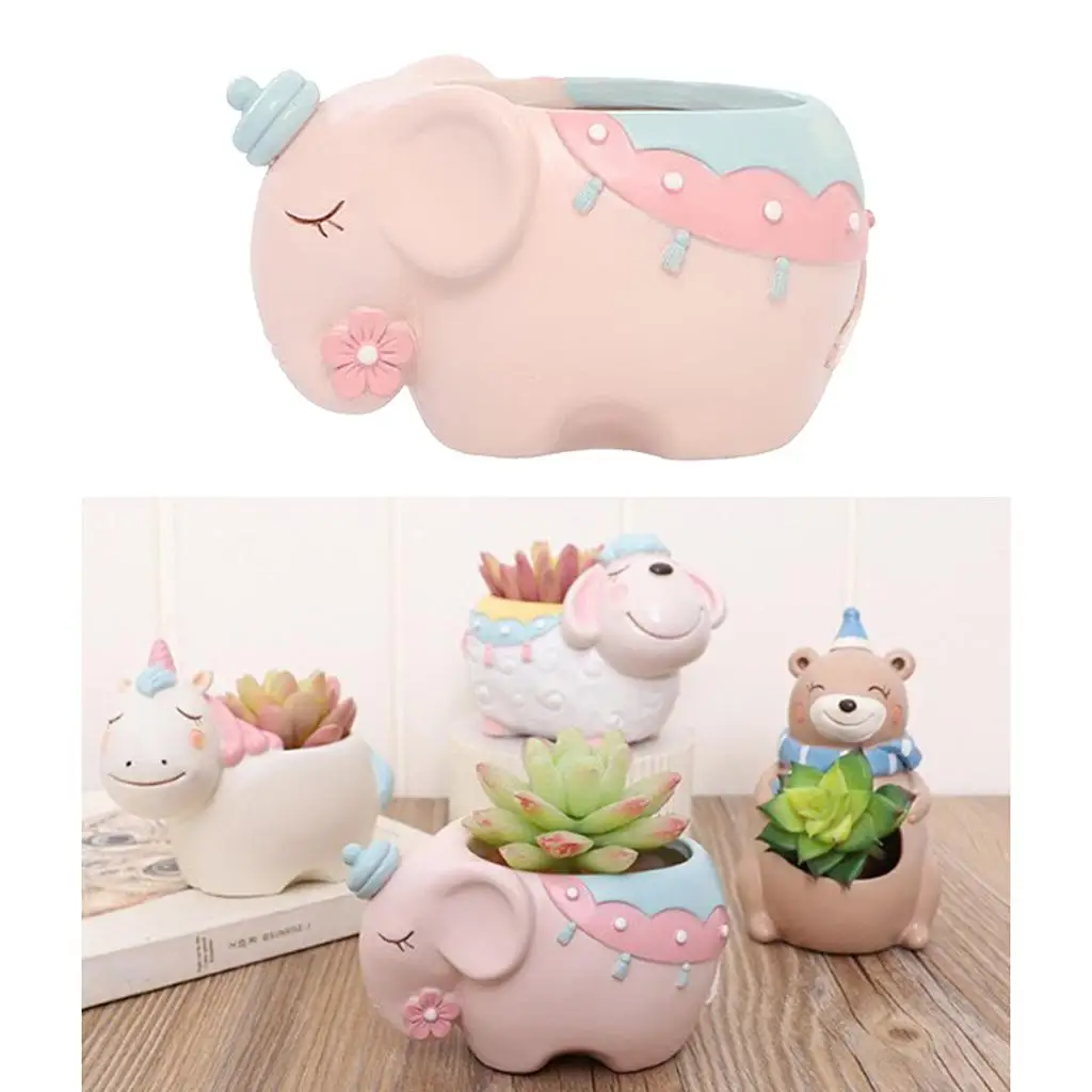 Mini Cute Cat Succulent Planter Pots Decorative Cactus Planter Small Animal Flower Plant Window Box Containers with Drainage