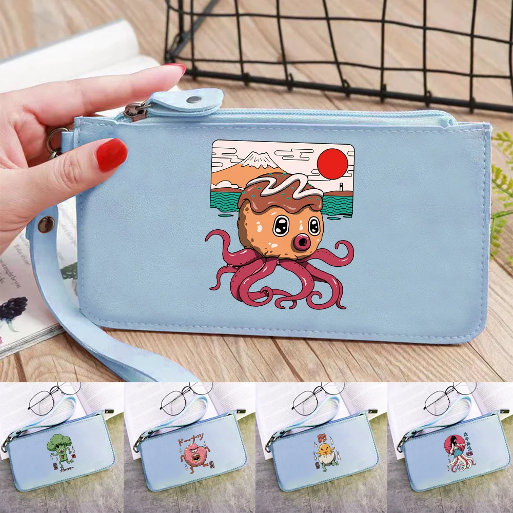 

Long Pocketbook Simple and Durable Coin Pouch Multi-Function Id Card Holder Cute Monster Printing Series Pocketbook Credit Bag
