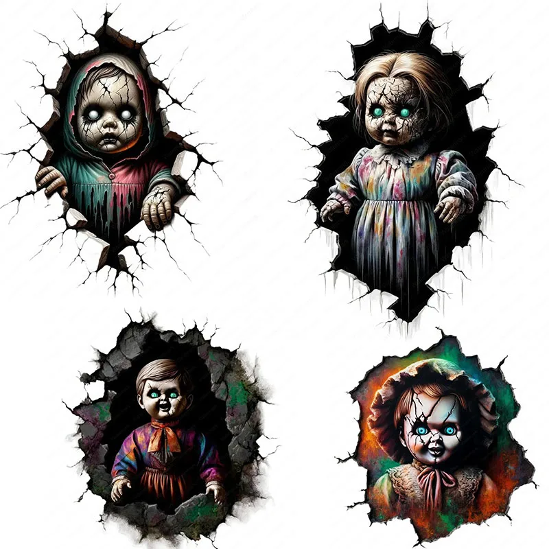 

MT817# Cursed Doll Stickers,Wall Toilet Decal Removable, Vinyl Car Sticker for Bathroom Decor, Outdoor Indoor Use