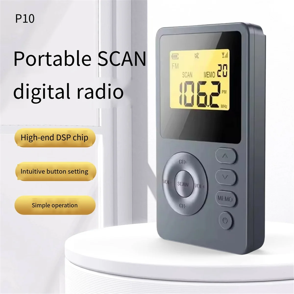 موثوقة-FM/AM معدات بث راديو صغير مشغل رقمي جيب صغير سماعات رأس ستيريو نمط متعدد الموجات راديو Fm-ABDQ