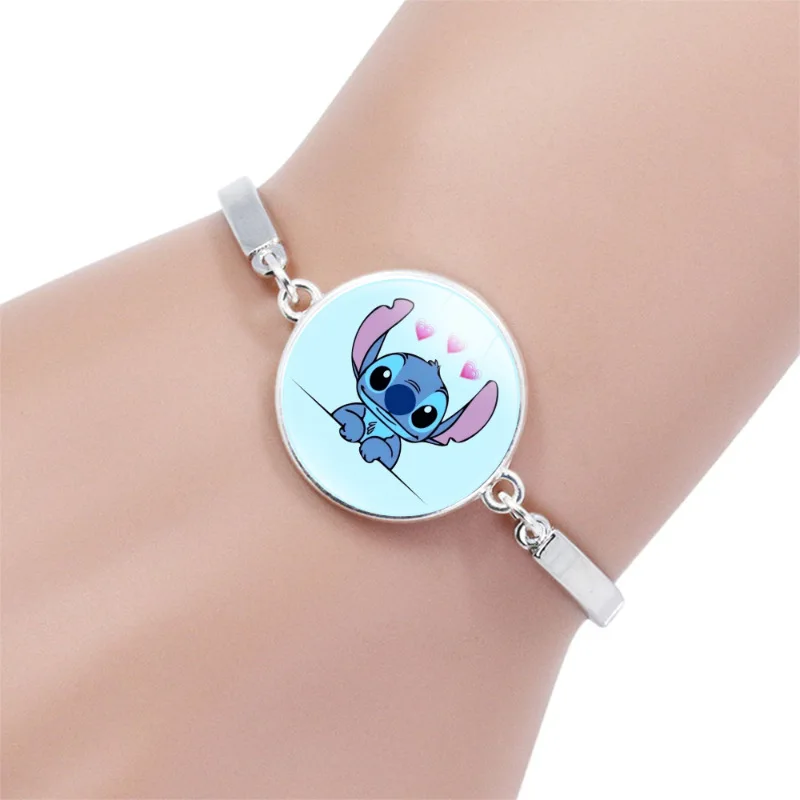 Anime Disney StarCraft Baby Stitch Cartoon Pattern Time Gem Alloy Bracelet Cute Stitch Bracelet Party Gift