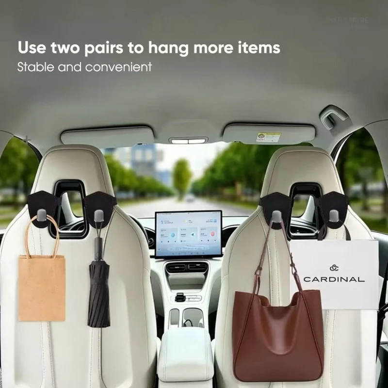 TazerApex Sports Seat Hook Integrated Extended Storage Multifunctional Rear Bag Car Vehicle Item Organizer