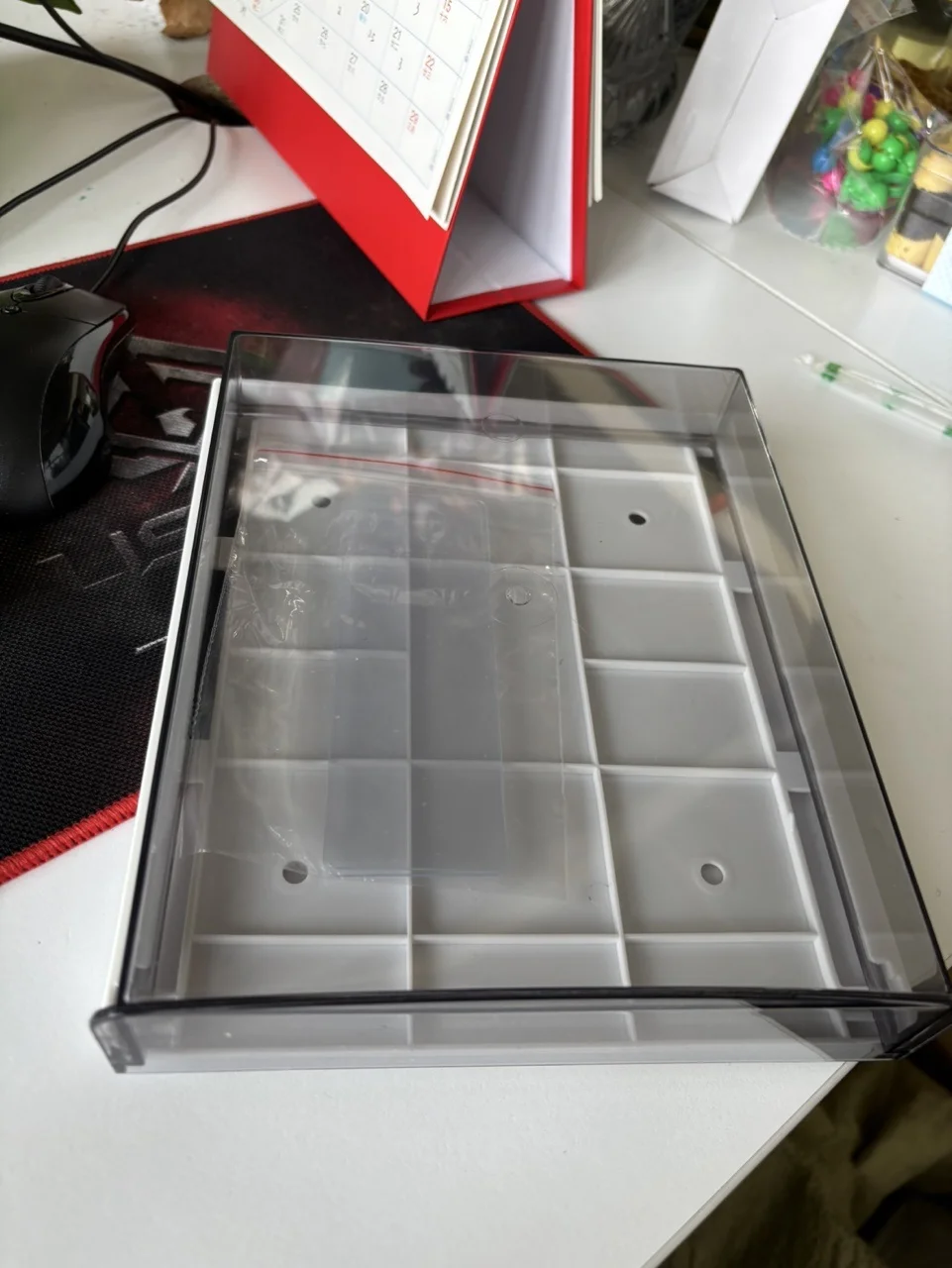 

Semitransparent Under Desk Organizer Self Adhesive Hidden Drawer for Office Desk Stationery Storage Drawer Storage Box