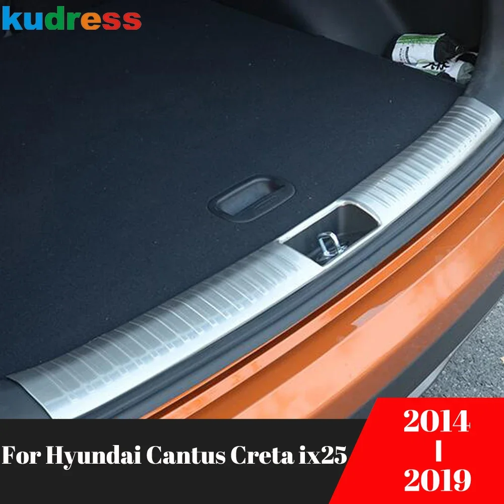 Rear Trunk Bumper Cover Trim For Hyundai Cantus Creta ix25 2014-2019 Stainless Steel Car Tailgate Door Sill Plate Accessories