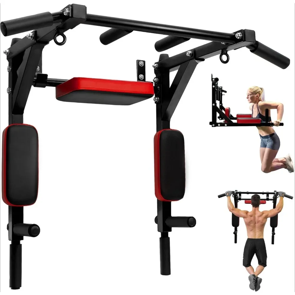 Multifunctional Wall Mounted Pull Up Bar Chin Up Bar Dip Station  Power Tower Set Training Equipment Fitness Supports 515 lbs