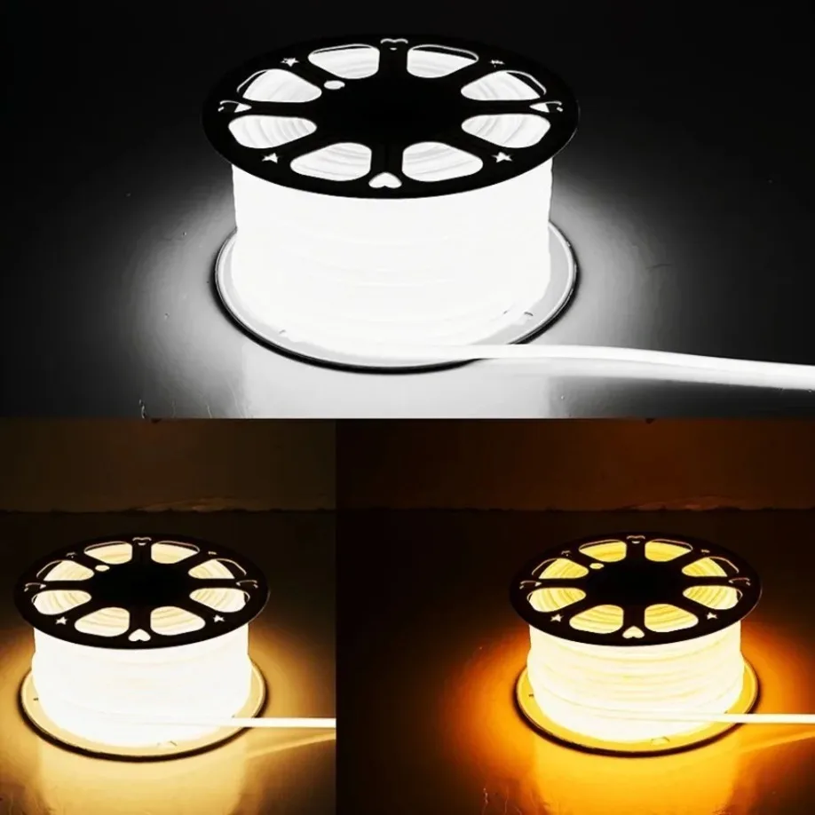 Imagem -02 - Cob Led Strip Light Flexível Fita para Quarto Cozinha Branco Quente Plugue ue Ra90 3000k 4500k 6500k 220v 288leds m Ip65