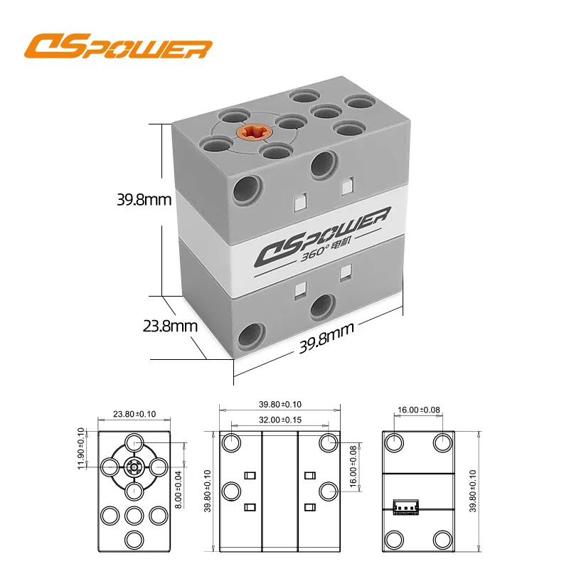 Compatible with LEGO 2KG high torque clutch anti scan dual output shaft PWM block speed motor