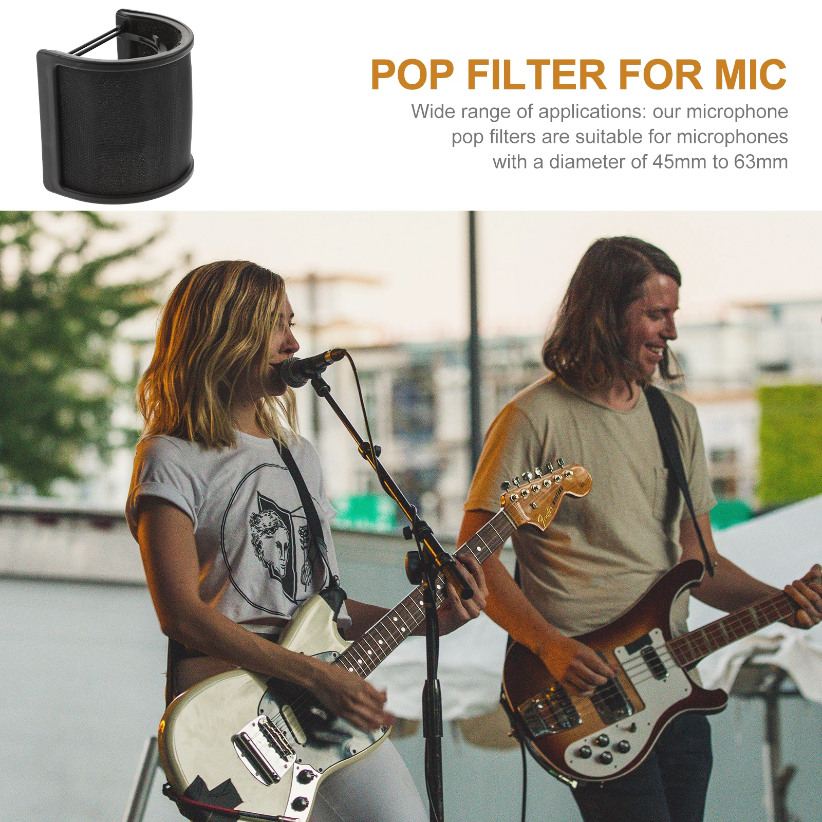 

Adjustable Mic Pop Filter Microphone Wind Cover 45-63Mm Metal Mesh Shield Protector For Recording Microphone Accessories Pop