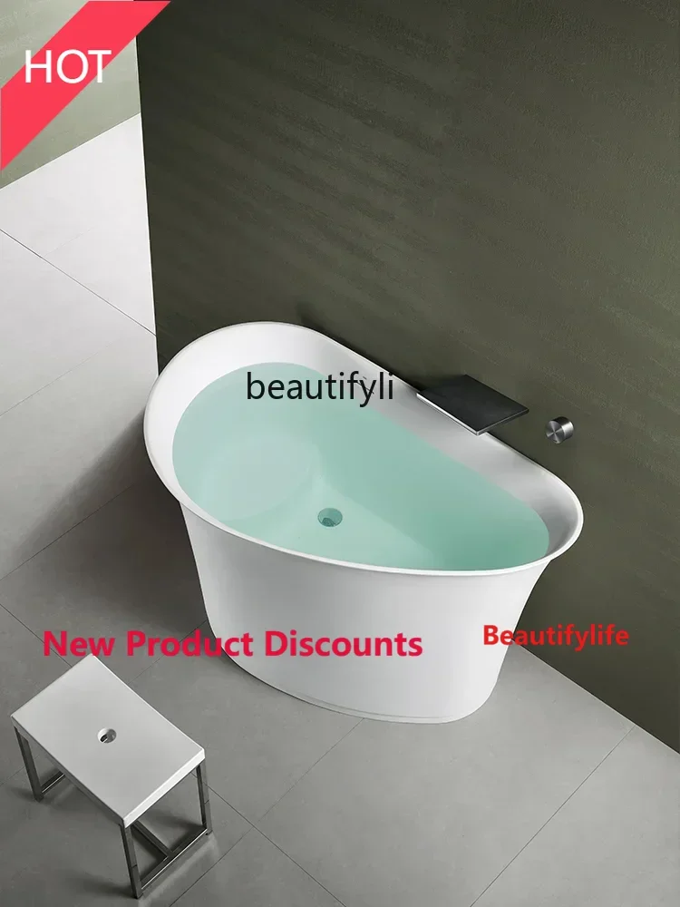 

A76 Ванна из искусственного камня Бытовая независимая ванна для глубокого замачивания Небольшая квартира с ванной с сиденьем