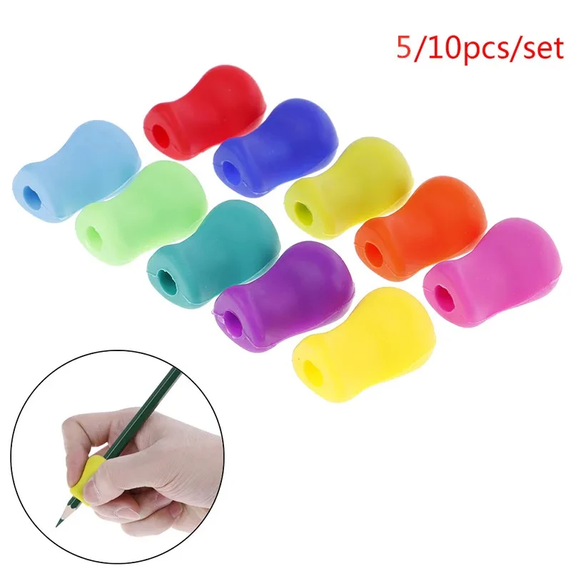 5pcs Ergonomic Pen Holder Corrector Set Adjustable Grip and Posture Correction for Beginners, Made of Durable Plastic