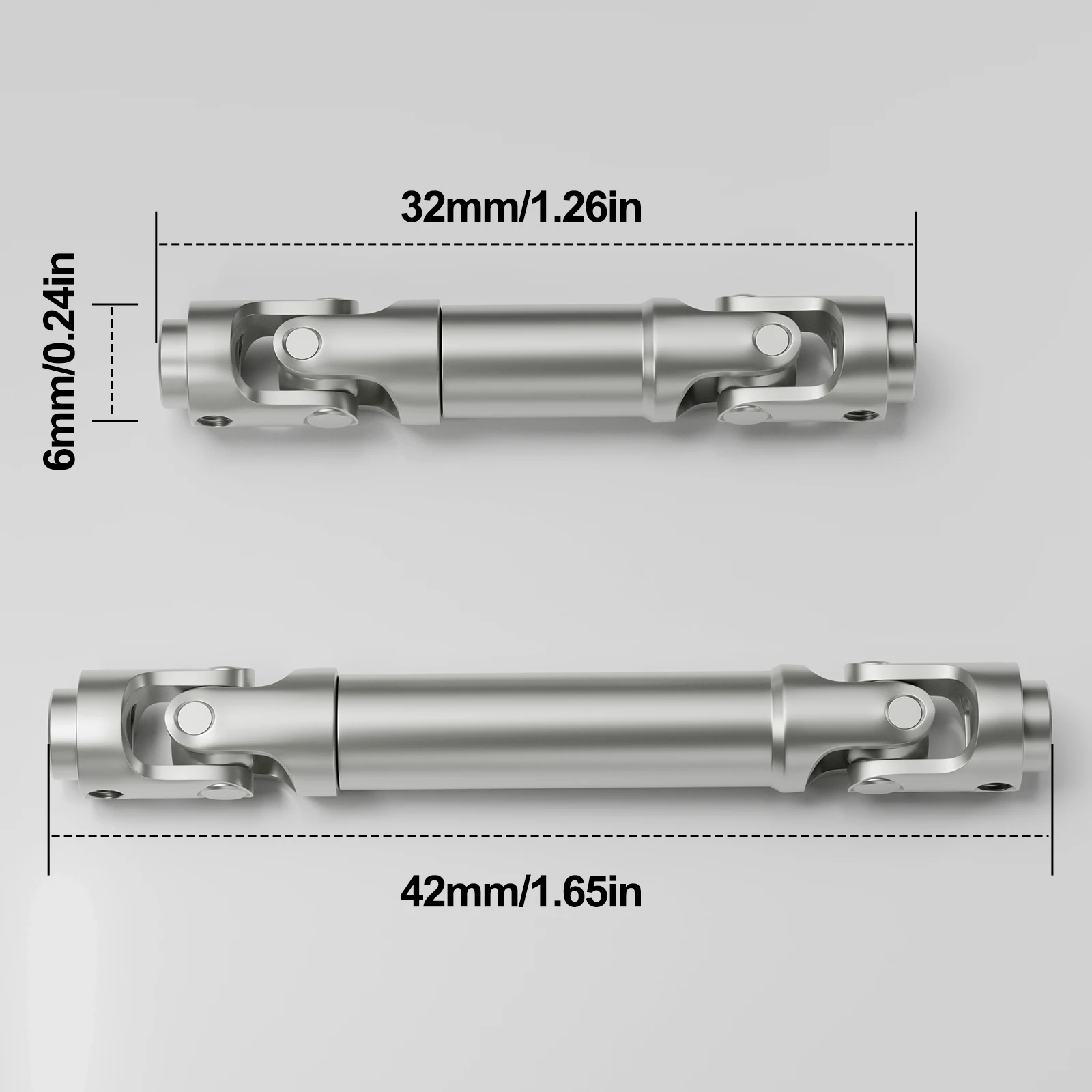 OGRC 2PC Stainless Steel Drive Shafts for Axial 1/30 SCX30 Bronco/JLU/K10 RC Crawler Car Upgrade Parts